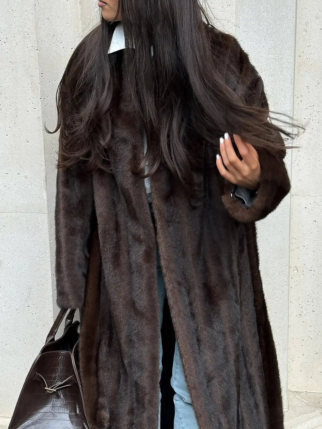 Casaco comprido de pelo sintético Suzy