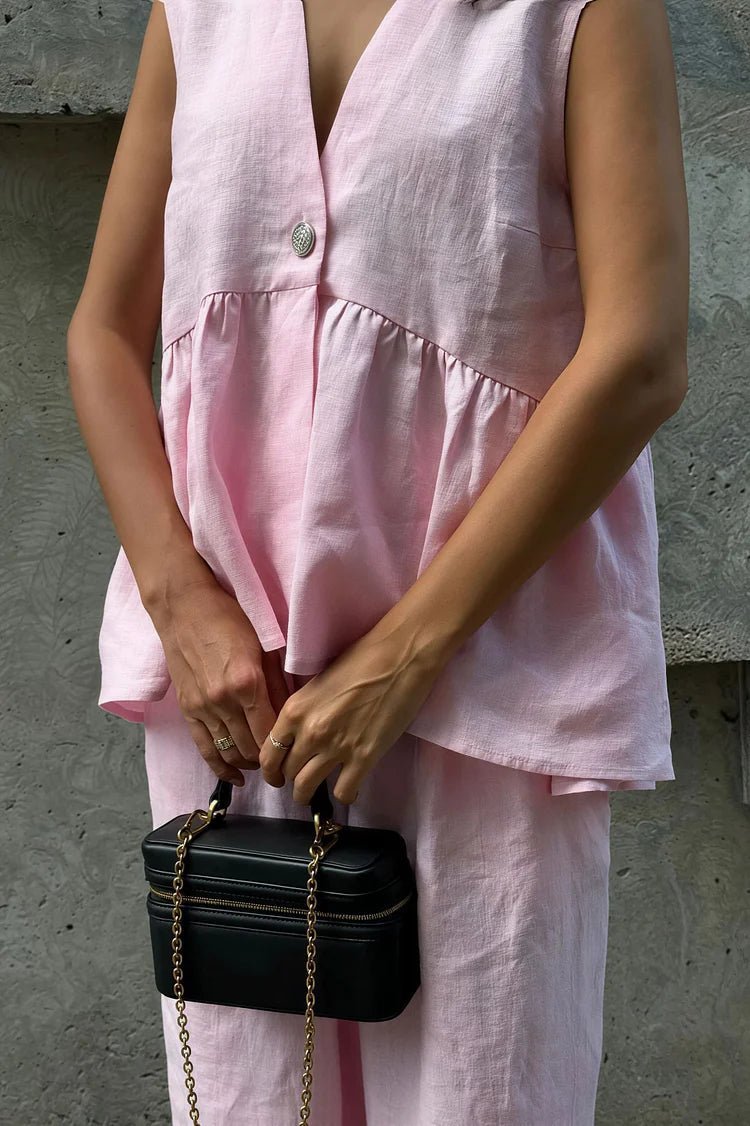 Conjunto Sydney de colete com folhos e calças