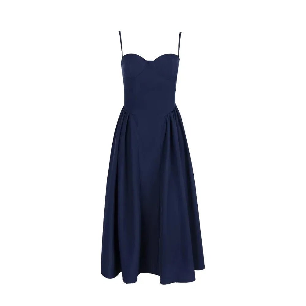Vestido midi de alças e sem mangas Sylvia