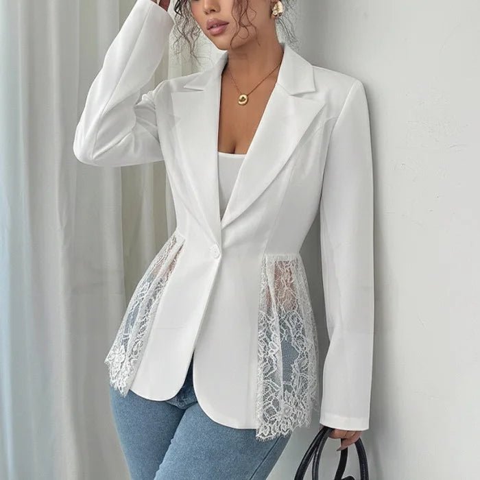 Taylor Lace Panel Tailored Blazer