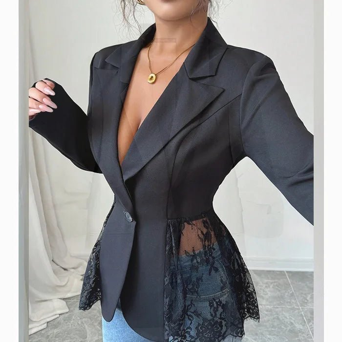 Taylor Lace Panel Tailored Blazer