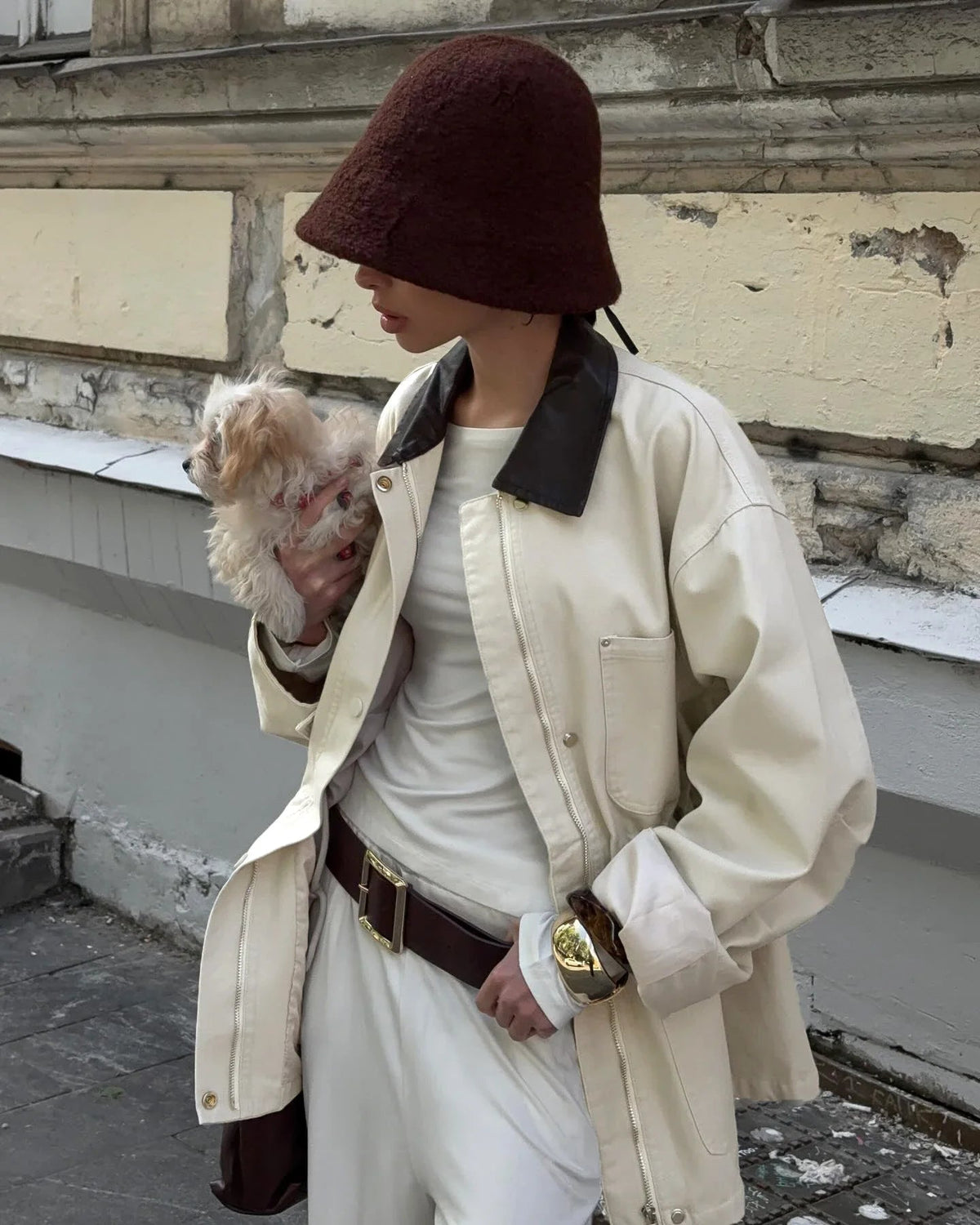 Casaco oversized com cordão Therese