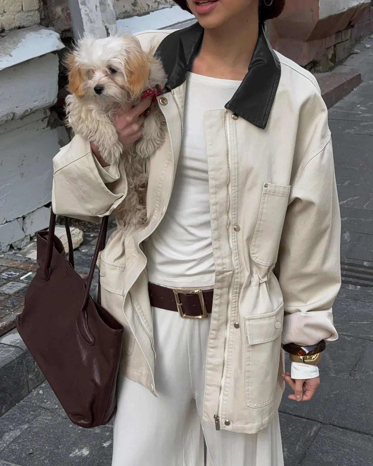 Casaco oversized com cordão Therese