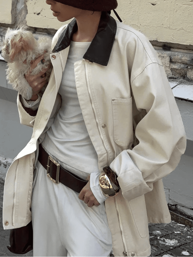 Casaco oversized com cordão Therese