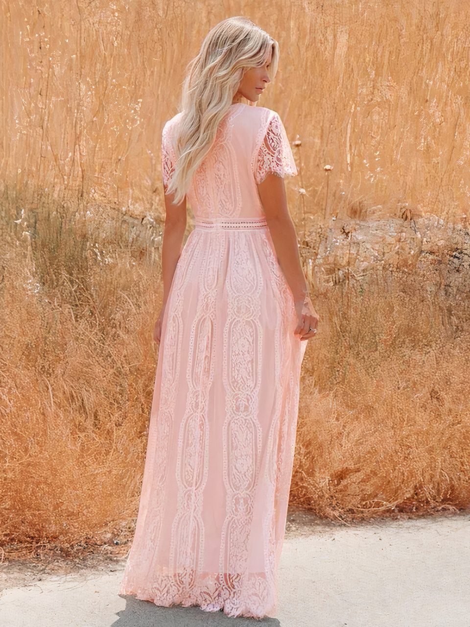 Vestido comprido de renda boémia Tilda