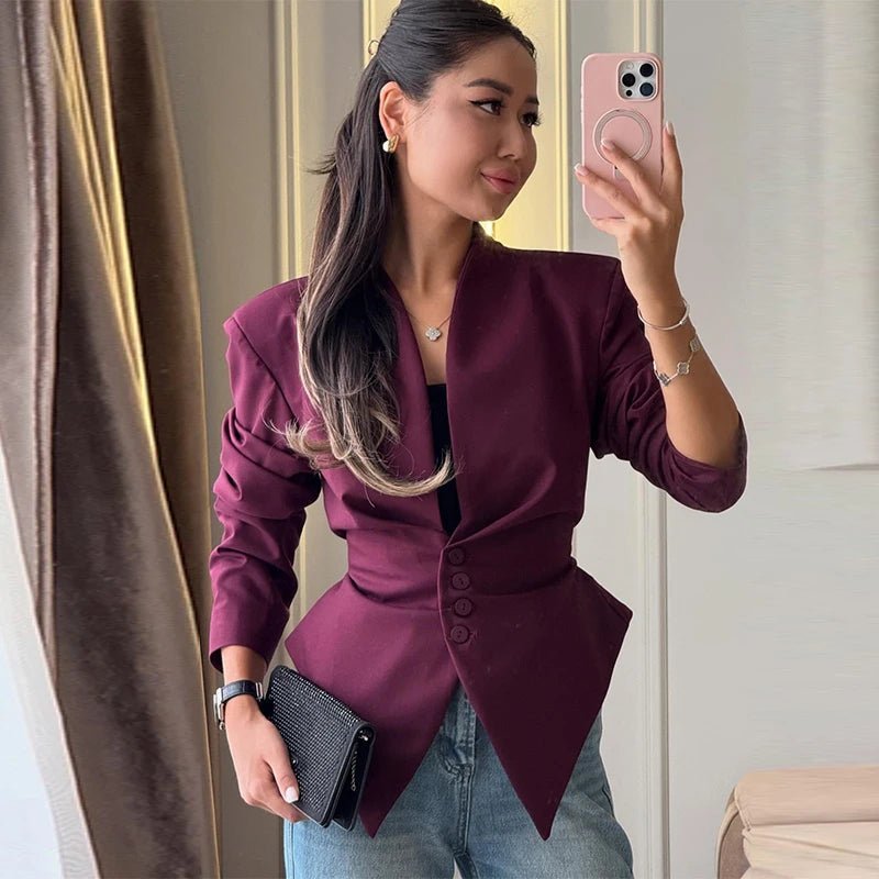 Blazer cintado com ombros estruturados Tricia