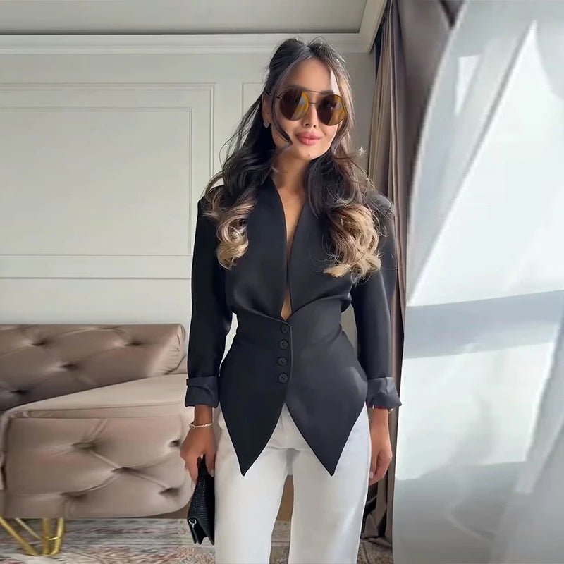 Blazer cintado com ombros estruturados Tricia