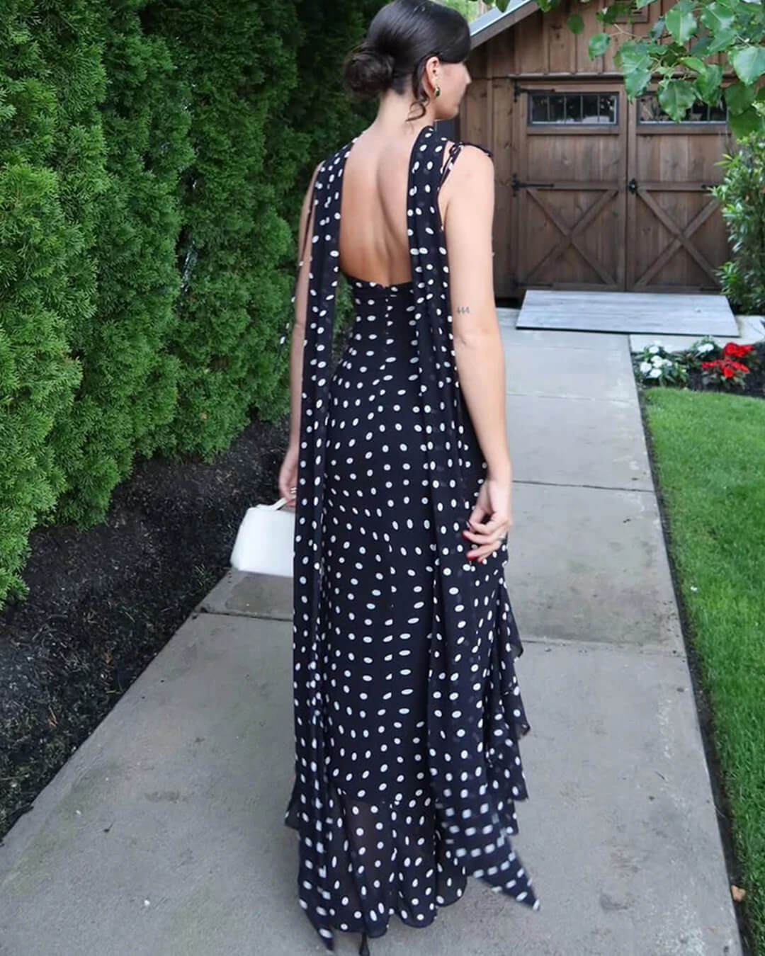 Vestido comprido às bolinhas Valerie