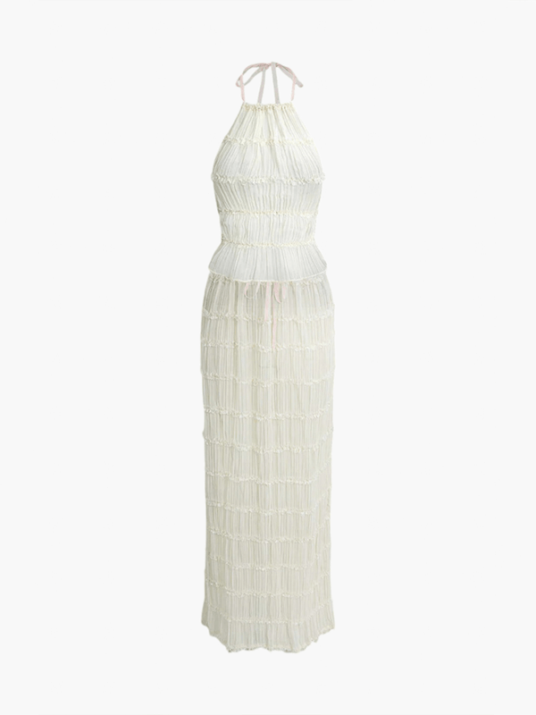 Conjunto de duas peças Valerie com detalhes de folhos