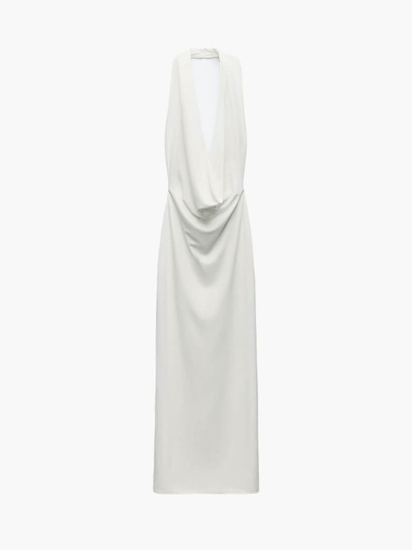Vestido comprido Venice com decote em V profundo