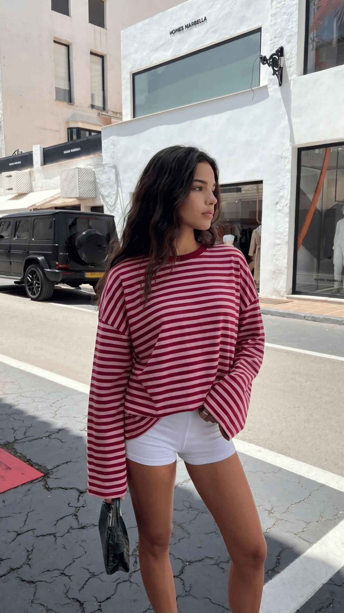 Camisola de malha oversized Vivien às riscas