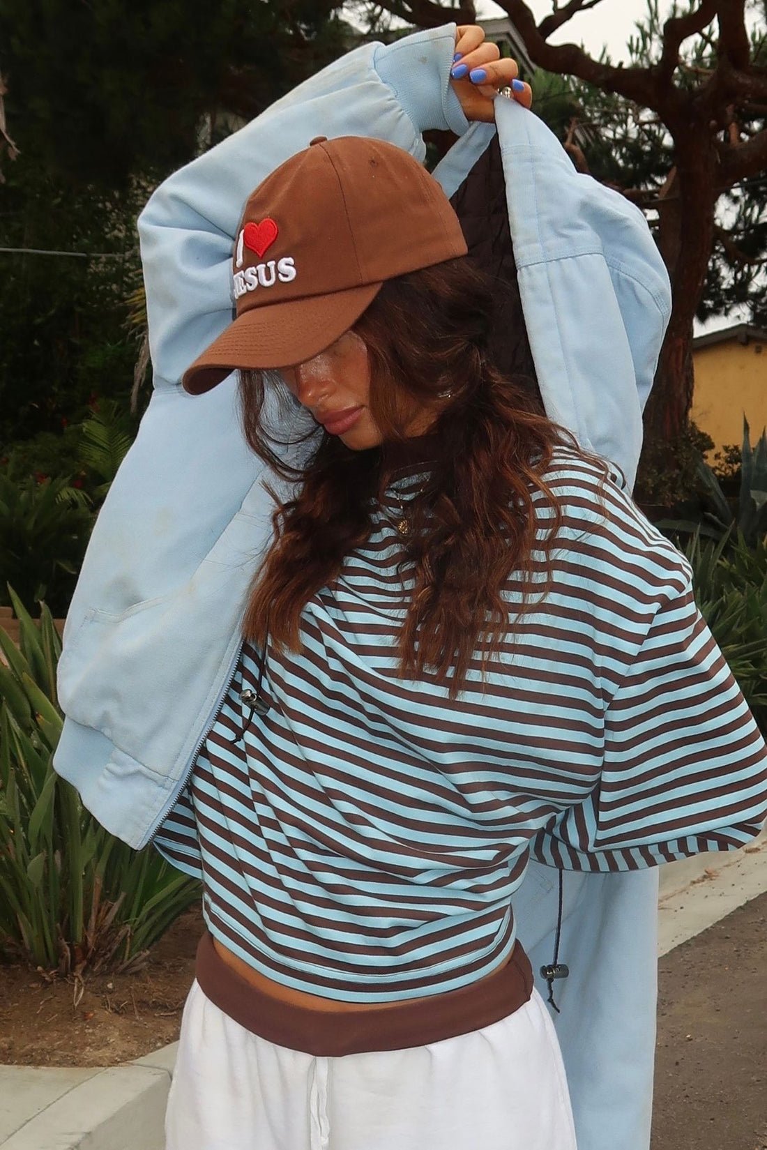 Camisola de malha oversized Vivien às riscas