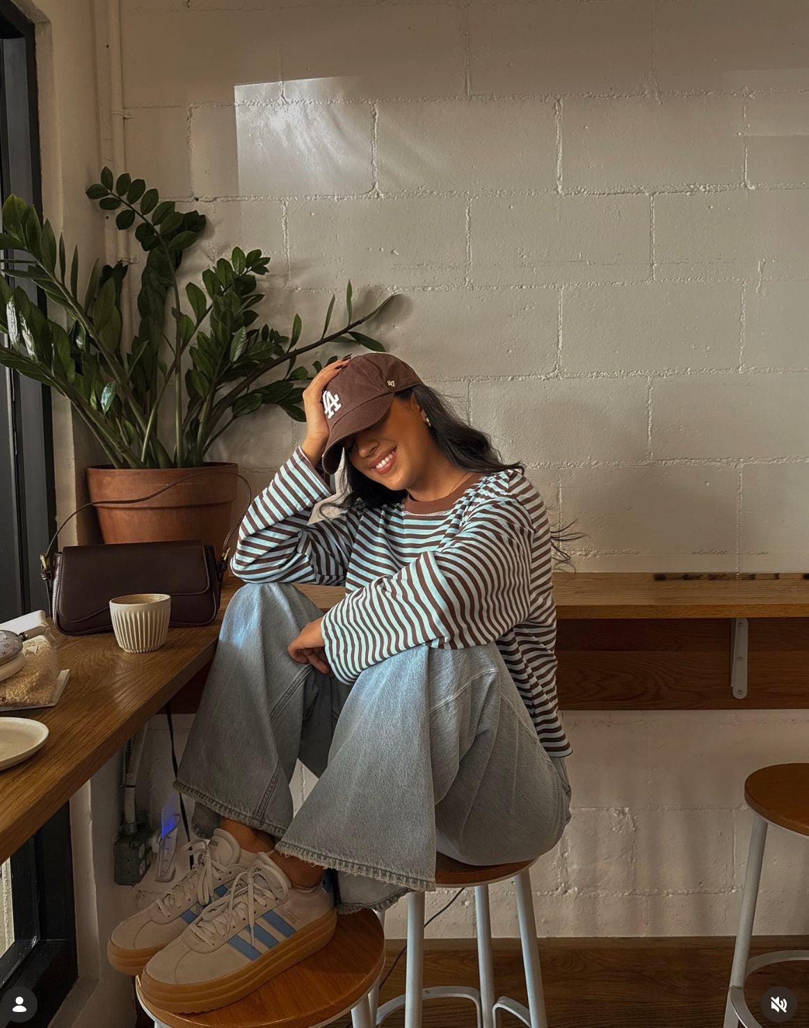 Camisola de malha oversized Vivien às riscas