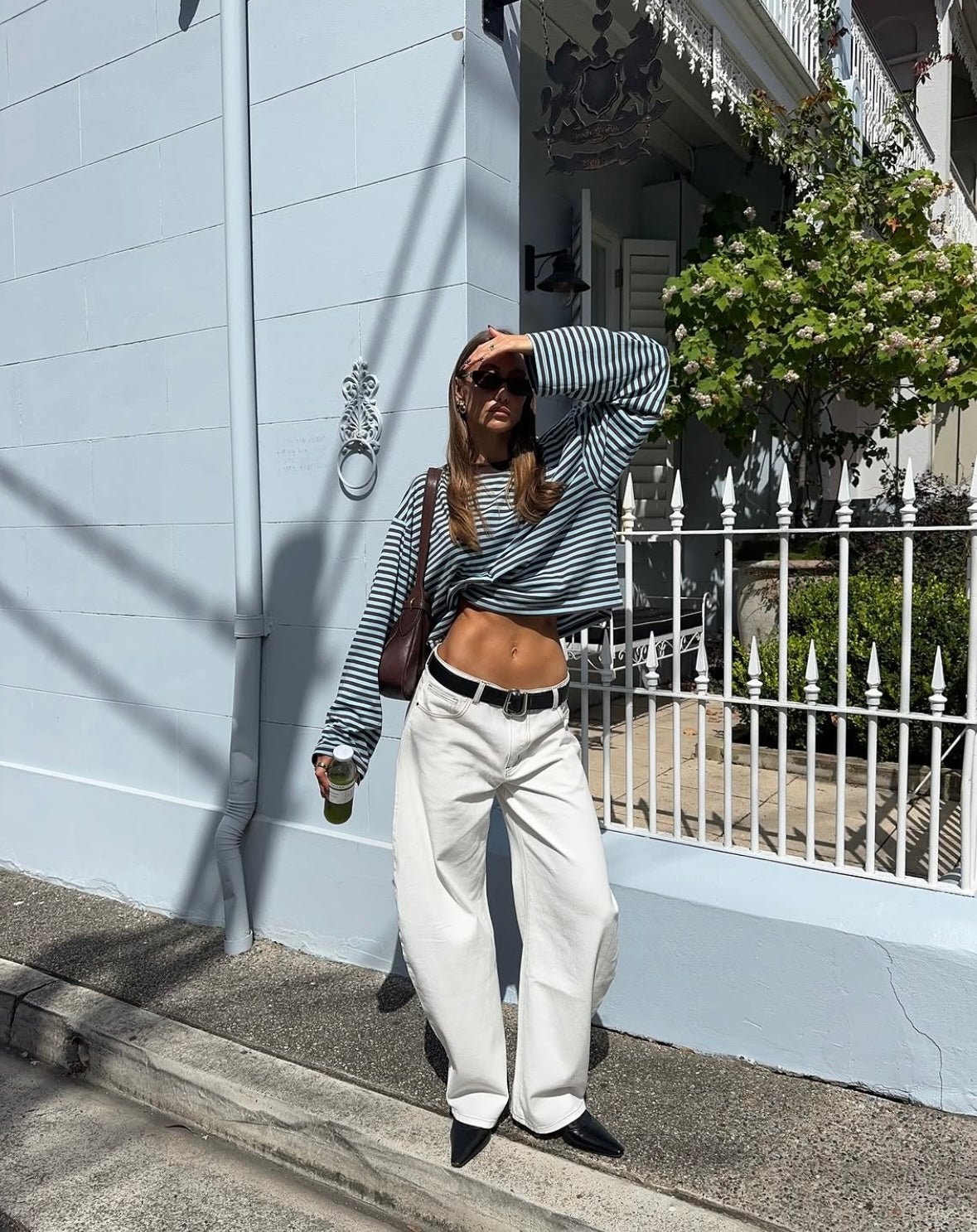 Camisola de malha oversized Vivien às riscas