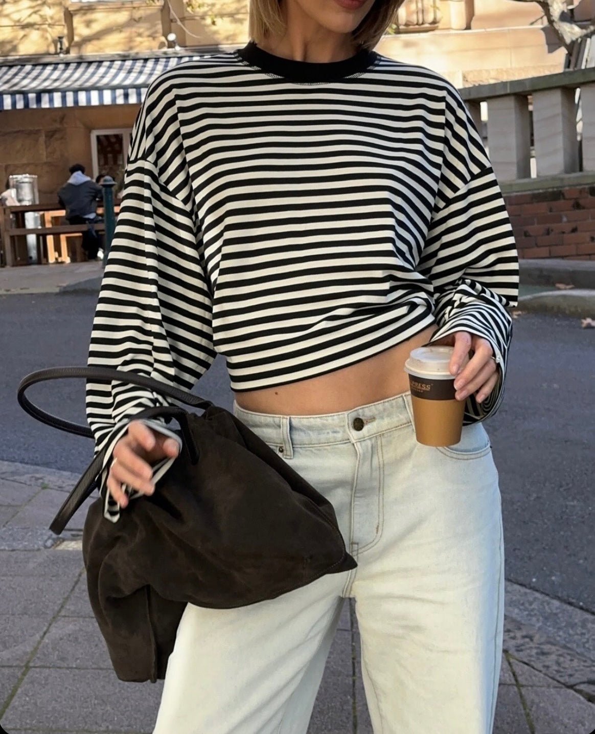 Camisola de malha oversized Vivien às riscas