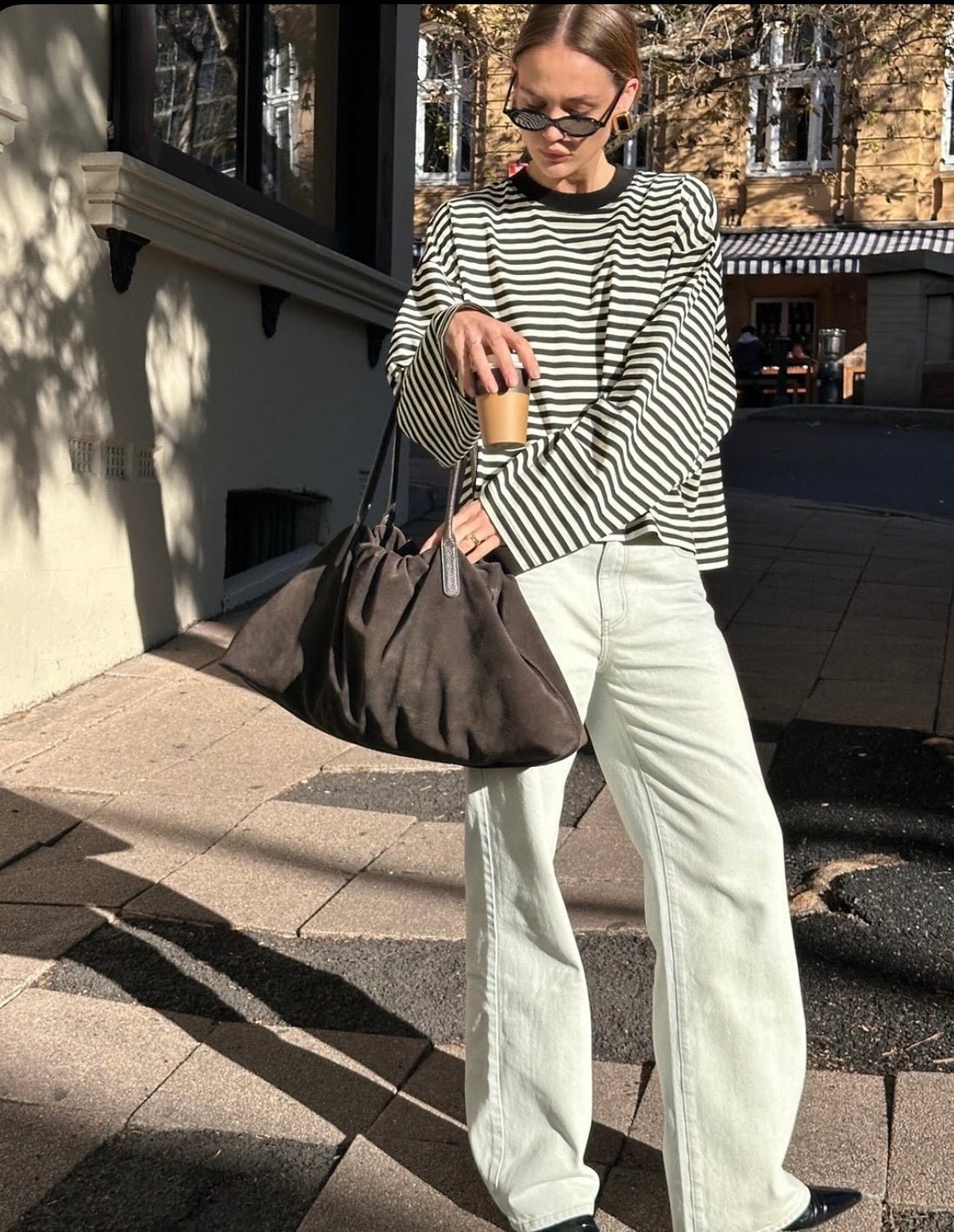 Camisola de malha oversized Vivien às riscas