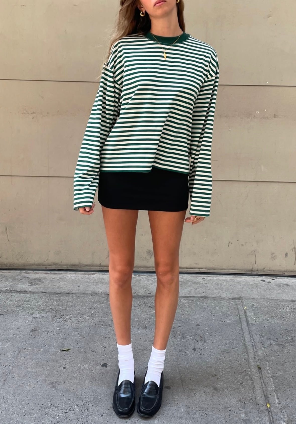 Camisola de malha oversized Vivien às riscas