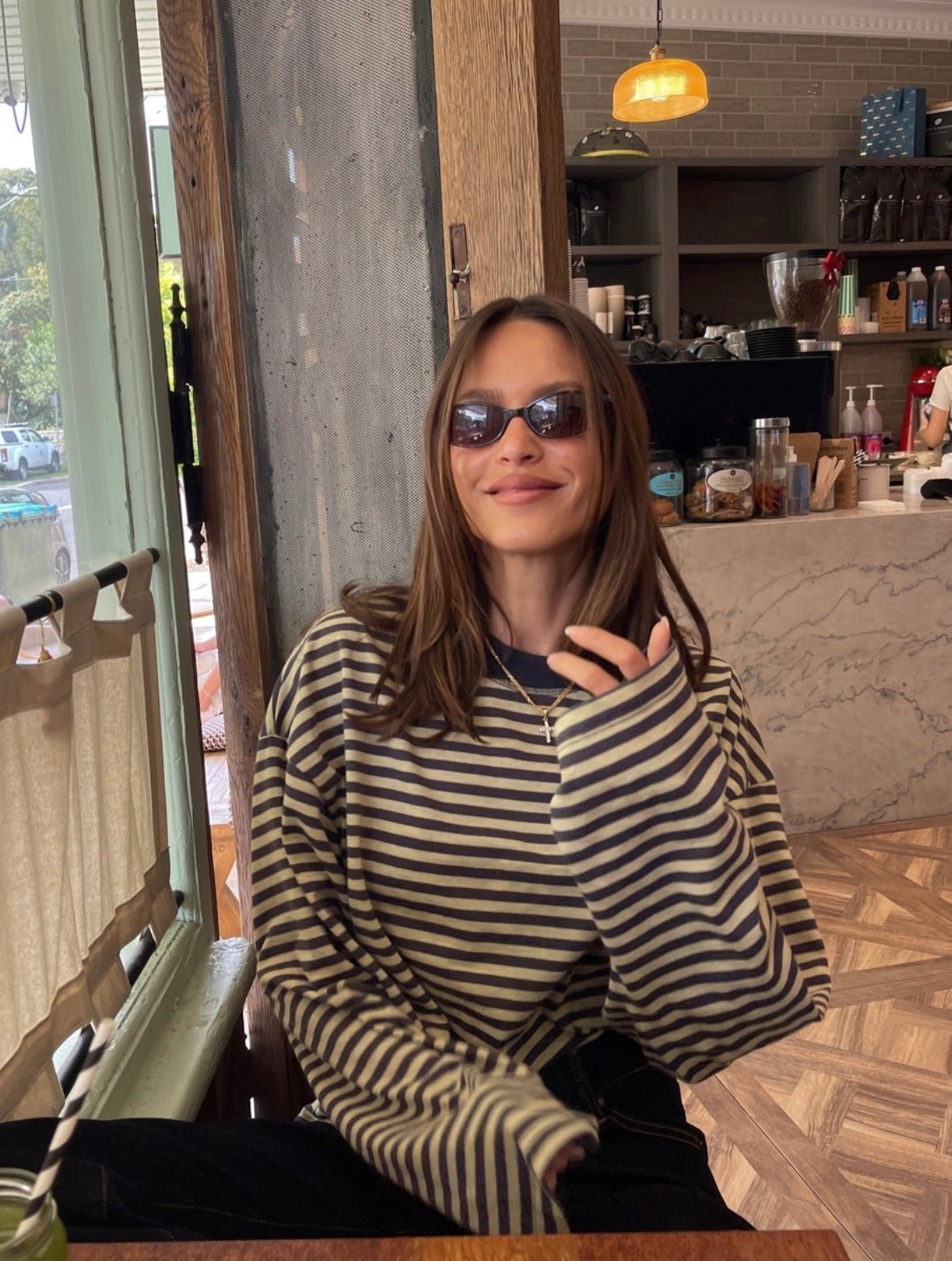 Camisola de malha oversized Vivien às riscas