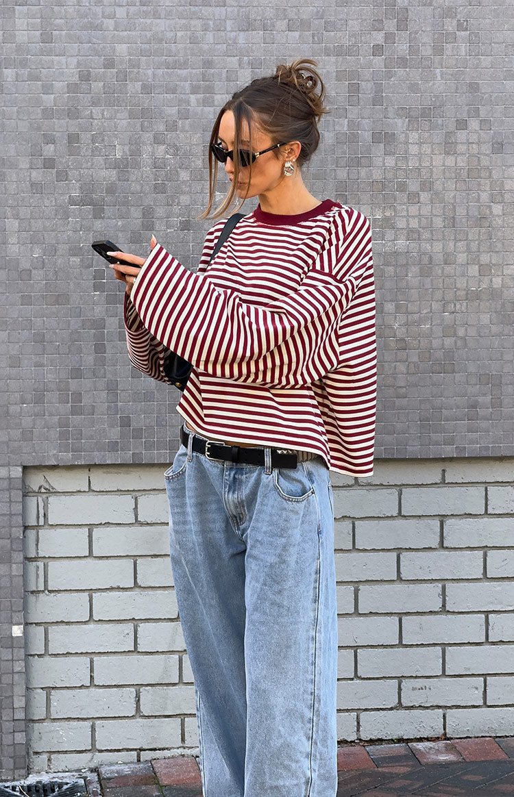 Camisola de malha oversized Vivien às riscas