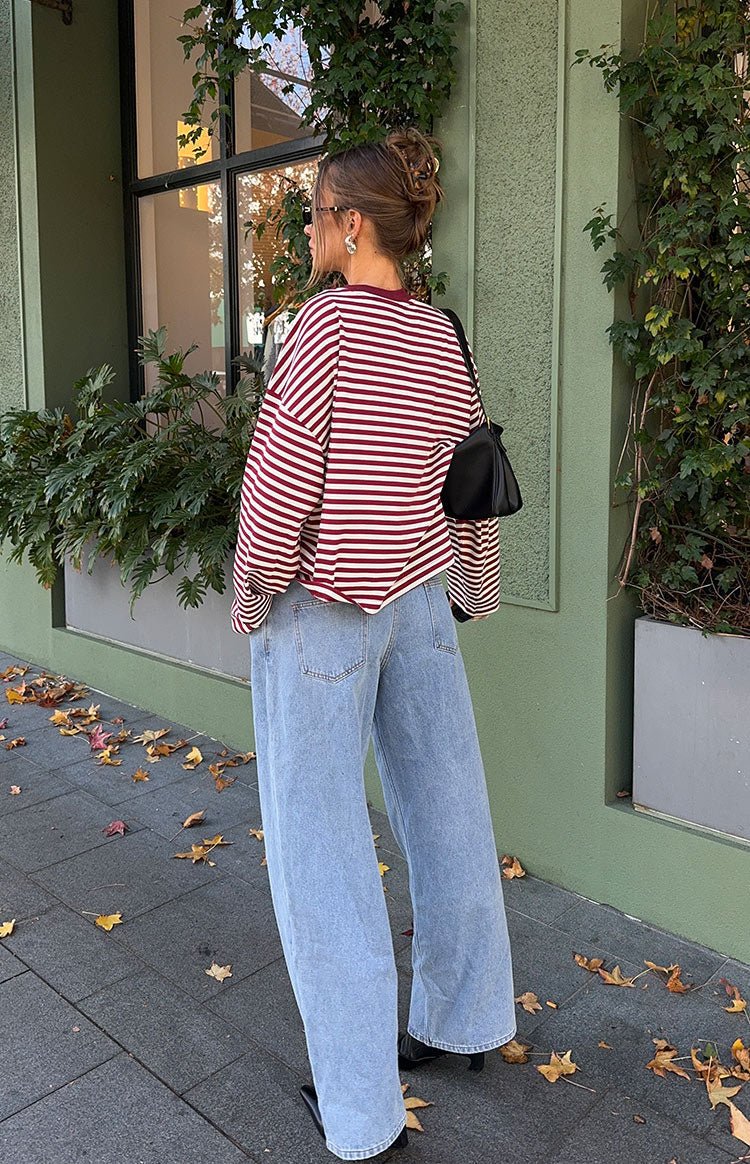 Camisola de malha oversized Vivien às riscas