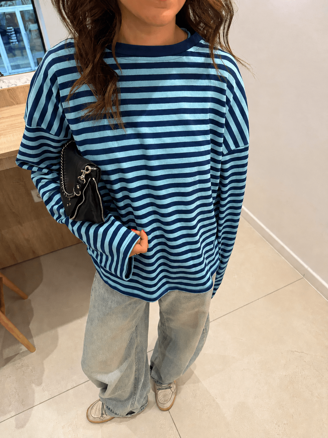Camisola de malha oversized Vivien às riscas