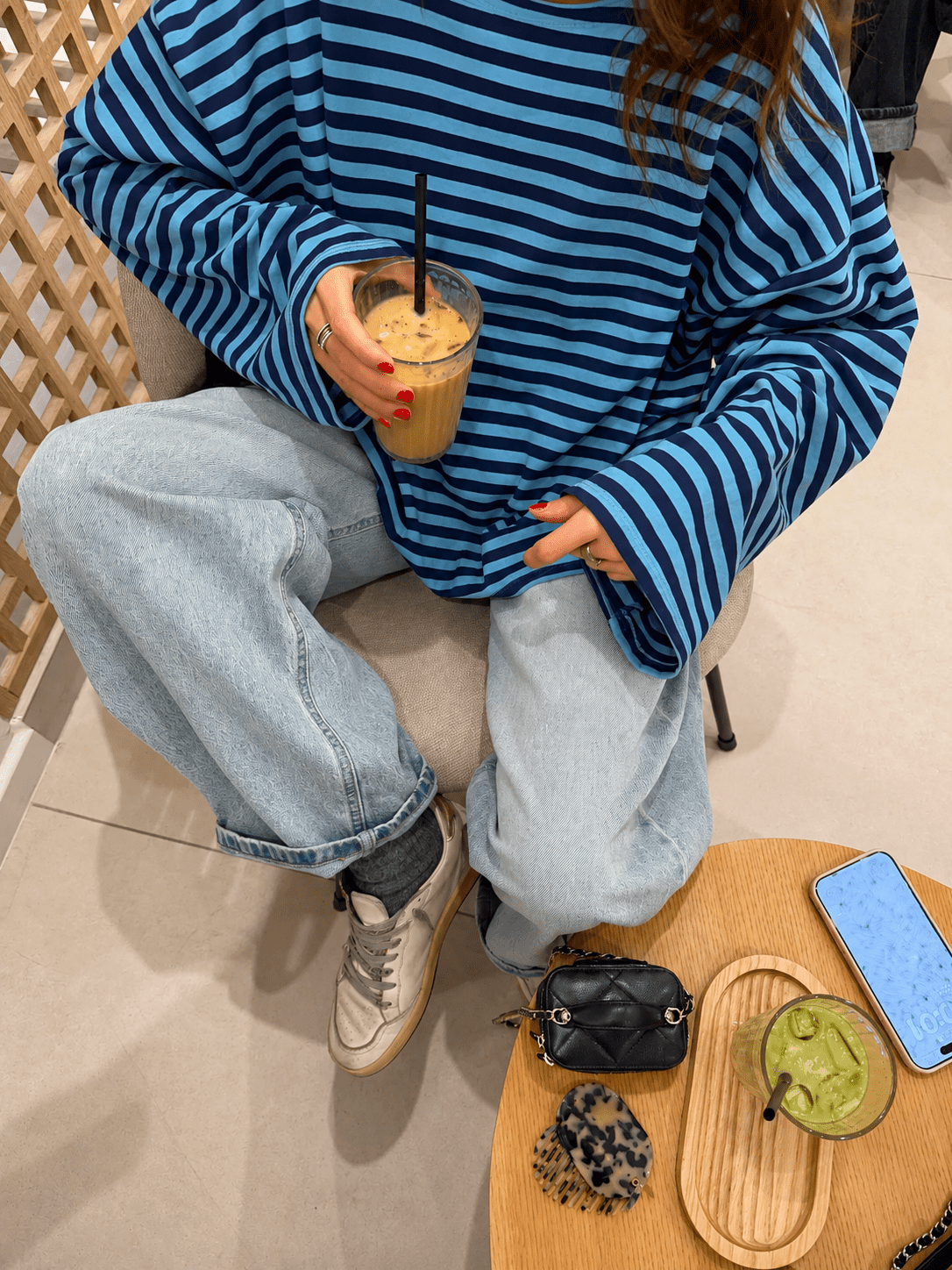 Camisola de malha oversized Vivien às riscas