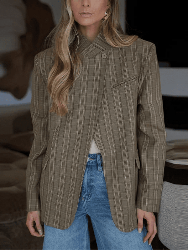Willow Stand Collar Striped Suit Jacket