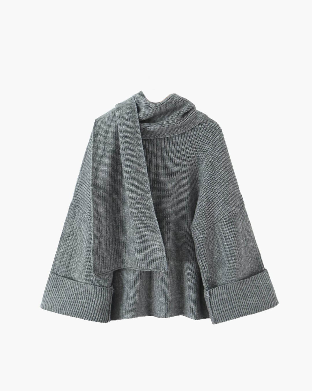 Camisola de malha larga Xia com cachecol