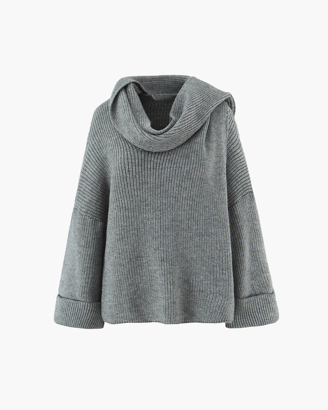 Camisola de malha larga Xia com cachecol