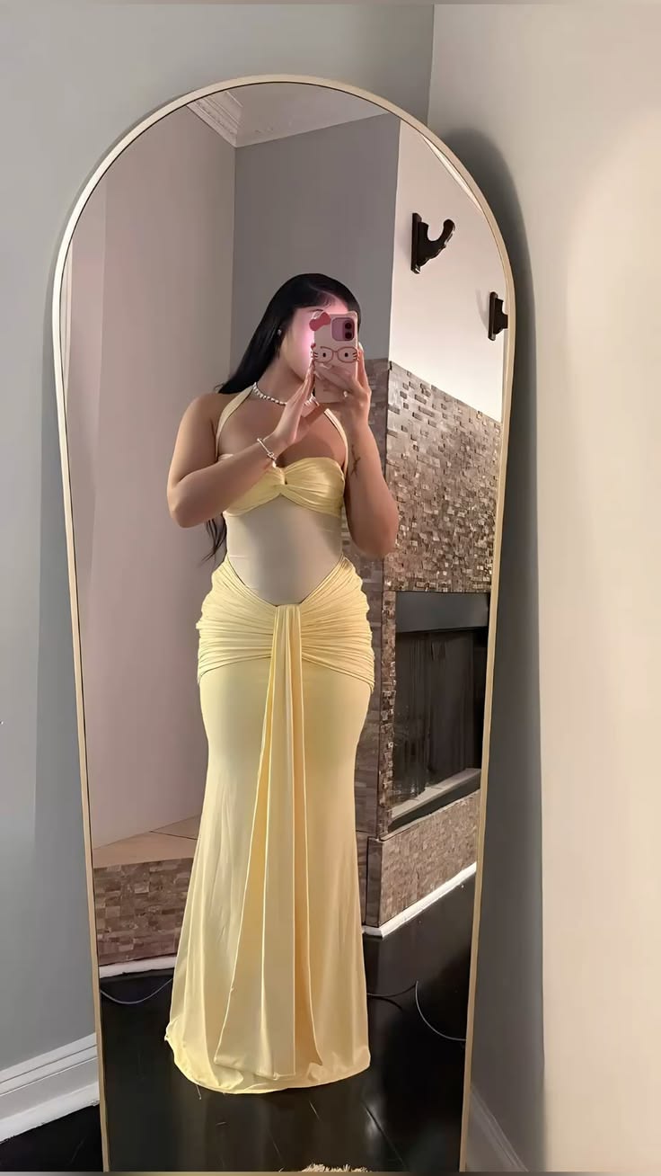 Vestido comprido justo Ximena em malha de rede com laço na cintura