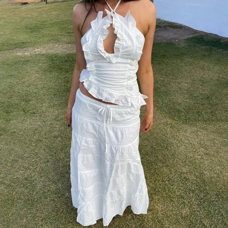 Conjunto de duas peças com folhos Yasmine