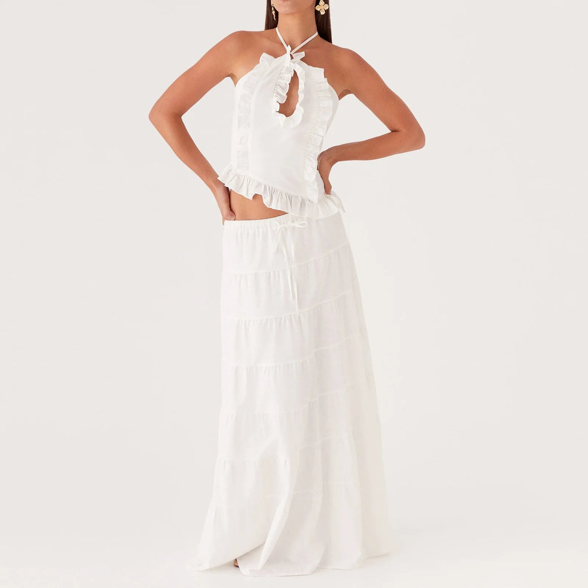 Conjunto de duas peças com folhos Yasmine