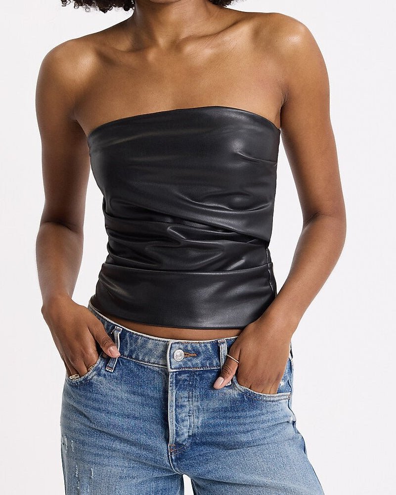 Top de pele sintética Yassi