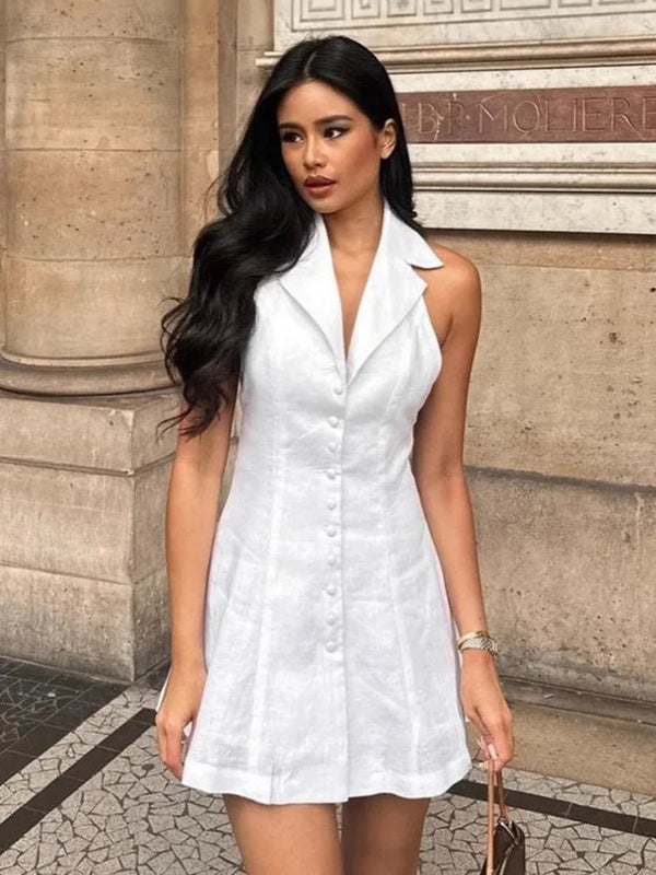 Mini vestido cai-cai com decote em V Zaira