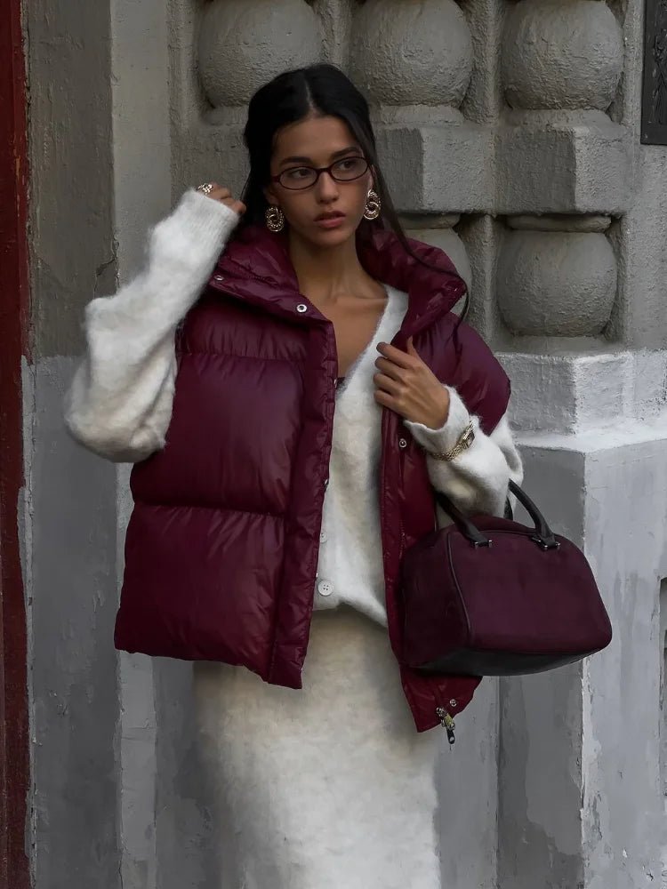 Colete-casaco acolchoado com gola subida Zarina