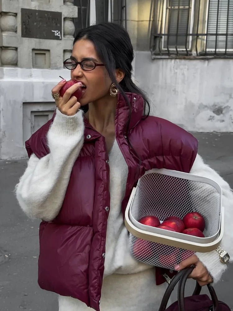 Colete-casaco acolchoado com gola subida Zarina