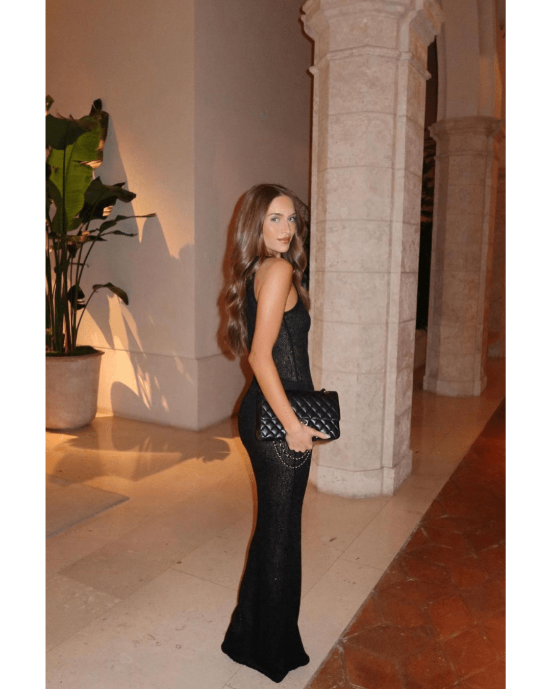 Vestido maxi transparente com lantejoulas Zenaya