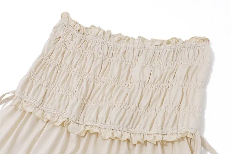 Conjunto de top curto com folhos e saia comprida Zendaya