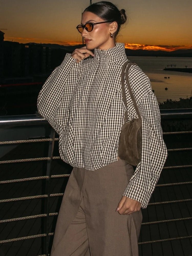 Zoe Plaid Bomber Jacket