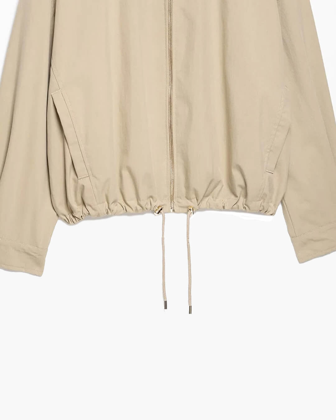 Tuva Hooded Zip Jacket in beige – detail